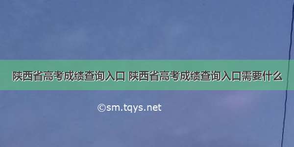 陕西省高考成绩查询入口 陕西省高考成绩查询入口需要什么