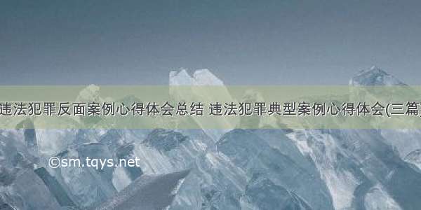 违法犯罪反面案例心得体会总结 违法犯罪典型案例心得体会(三篇)