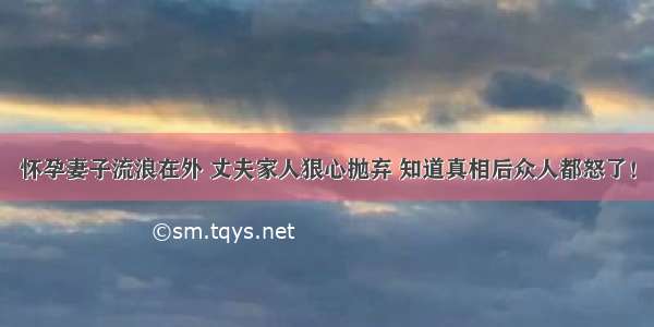 怀孕妻子流浪在外 丈夫家人狠心抛弃 知道真相后众人都怒了！