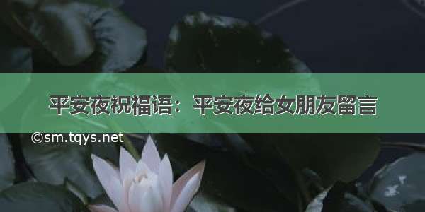 平安夜祝福语：平安夜给女朋友留言