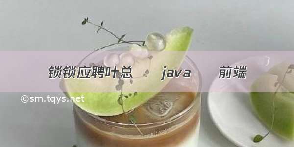 锁锁应聘叶总 – java – 前端