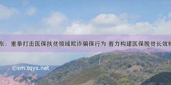 山东：重拳打击医保扶贫领域欺诈骗保行为 着力构建医保脱贫长效机制