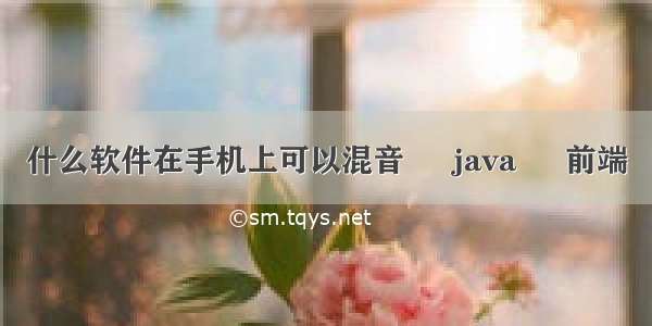 什么软件在手机上可以混音 – java – 前端