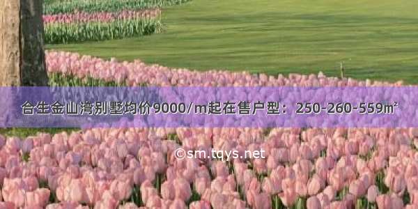 合生金山湾别墅均价9000/m起在售户型：250-260-559㎡