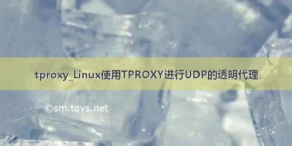 tproxy_Linux使用TPROXY进行UDP的透明代理