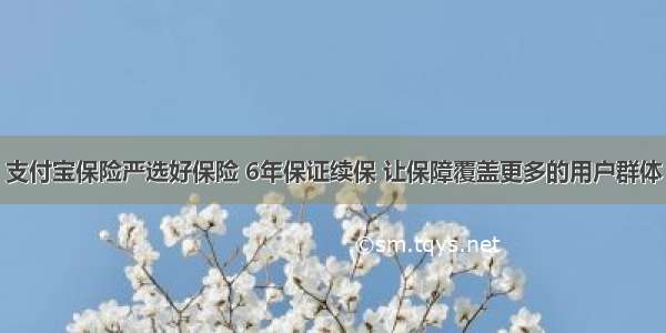 支付宝保险严选好保险 6年保证续保 让保障覆盖更多的用户群体