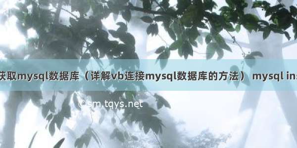 vb获取mysql数据库（详解vb连接mysql数据库的方法） mysql insert