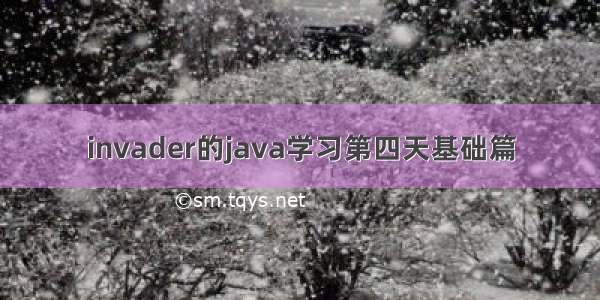 invader的java学习第四天基础篇