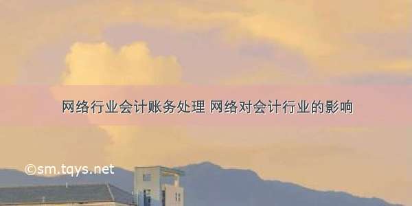 网络行业会计账务处理 网络对会计行业的影响