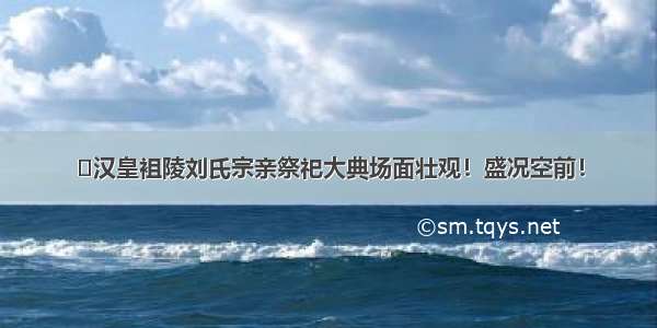 汉皇袓陵刘氏宗亲祭祀大典场面壮观！盛况空前！