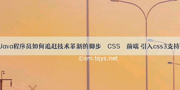 Java程序员如何追赶技术革新的脚步 – CSS – 前端 引入css3支持