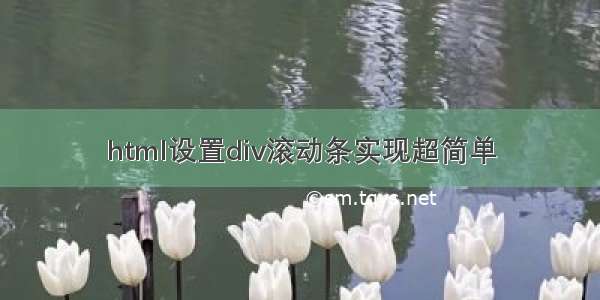 html设置div滚动条实现超简单