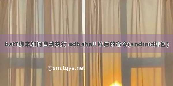 batT脚本如何自动执行 adb shell 以后的命令(android抓包)