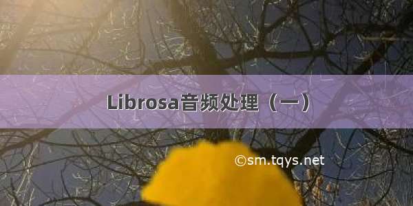 Librosa音频处理（一）