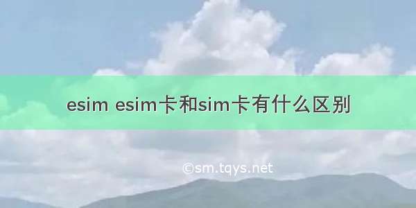 esim esim卡和sim卡有什么区别