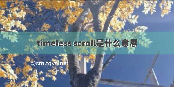 timeless scroll是什么意思