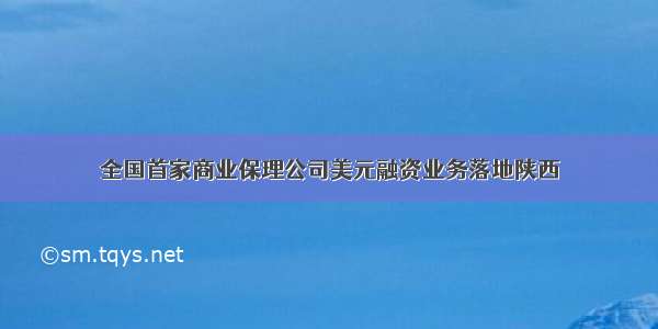 全国首家商业保理公司美元融资业务落地陕西