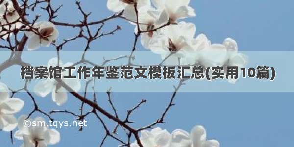 档案馆工作年鉴范文模板汇总(实用10篇)