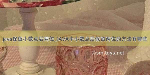 java保留小数点后两位_JAVA中小数点后保留两位的方法有哪些