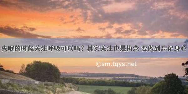 失眠的时候关注呼吸可以吗？其实关注也是执念 要做到忘记身心