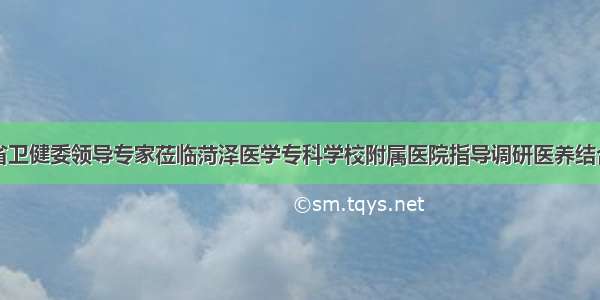 山东省卫健委领导专家莅临菏泽医学专科学校附属医院指导调研医养结合工作