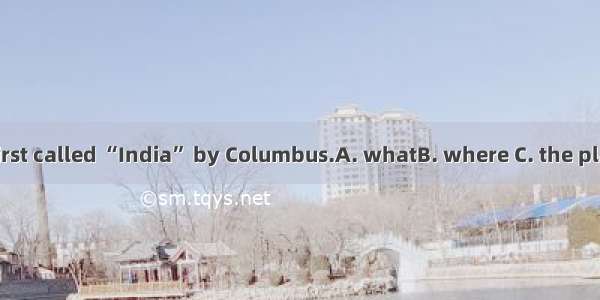 33.America was first called “India” by Columbus.A. whatB. where C. the placeD. there where