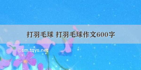 打羽毛球 打羽毛球作文600字