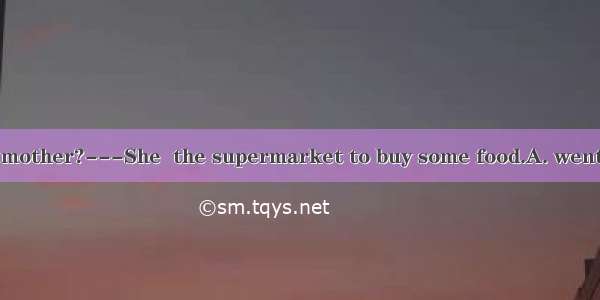 ---Where is your mother?---She  the supermarket to buy some food.A. went toB. has gone toC