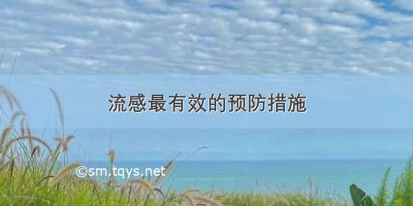 流感最有效的预防措施