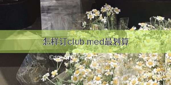 怎样订club med最划算