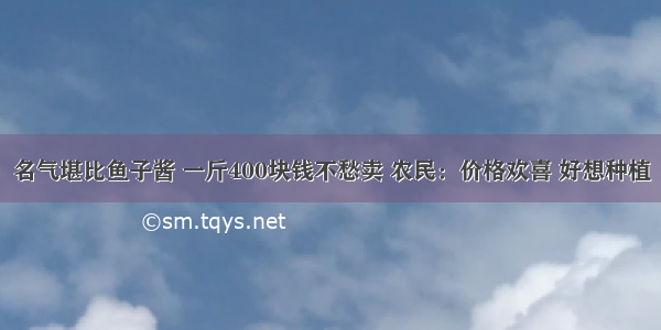 名气堪比鱼子酱 一斤400块钱不愁卖 农民：价格欢喜 好想种植