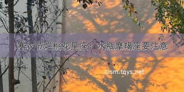 寒衣节烂桃花星座：水瓶摩羯座要注意