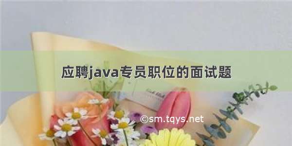 应聘java专员职位的面试题