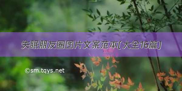 失眠朋友圈图片文案范本(大全16篇)