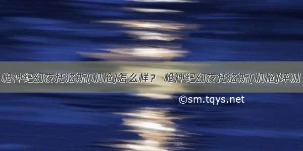 枪神纪幻夜托洛斯(机枪)怎么样？ 枪神纪幻夜托洛斯(机枪)评测