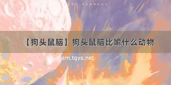 【狗头鼠脑】狗头鼠脑比喻什么动物