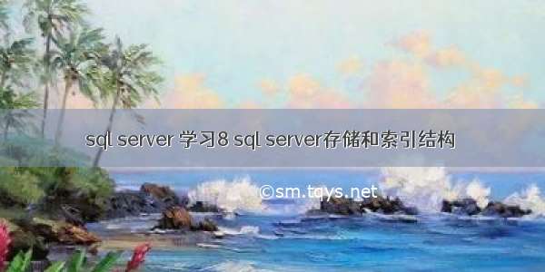sql server 学习8 sql server存储和索引结构