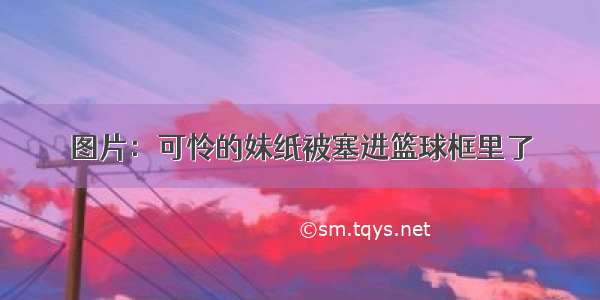 图片：可怜的妹纸被塞进篮球框里了