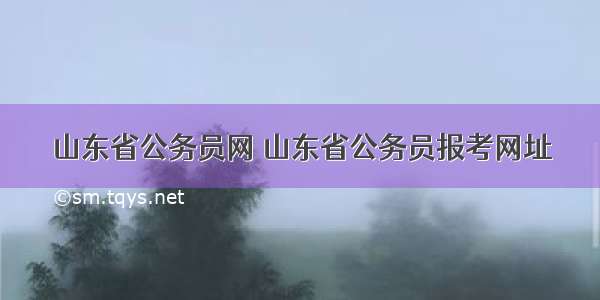 山东省公务员网 山东省公务员报考网址