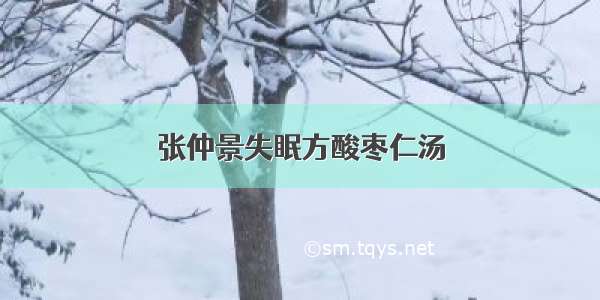 张仲景失眠方酸枣仁汤