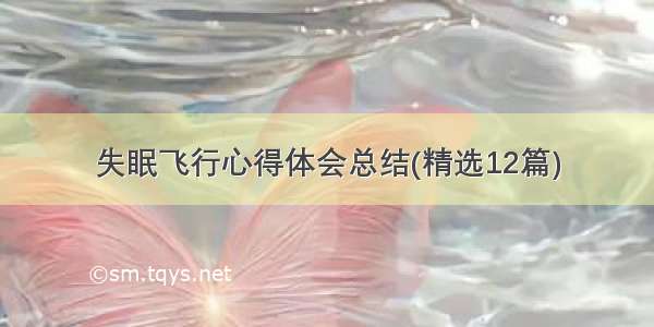 失眠飞行心得体会总结(精选12篇)