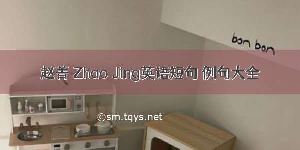 赵菁 Zhao Jing英语短句 例句大全