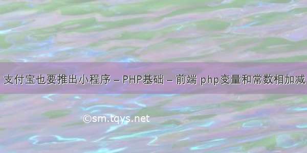 支付宝也要推出小程序 – PHP基础 – 前端 php变量和常数相加减