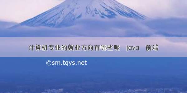 计算机专业的就业方向有哪些呢 – java – 前端