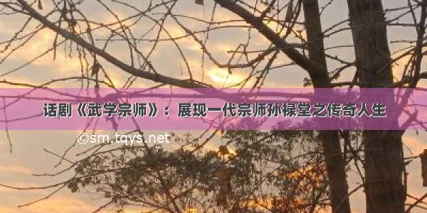 话剧《武学宗师》：展现一代宗师孙禄堂之传奇人生