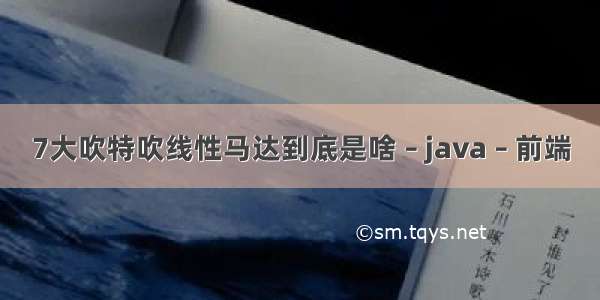 7大吹特吹线性马达到底是啥 – java – 前端