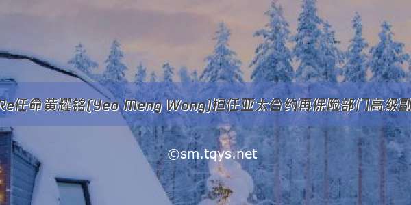 Allied World Re任命黄耀铭(Yeo Meng Wong)担任亚太合约再保险部门高级副总裁兼总经理