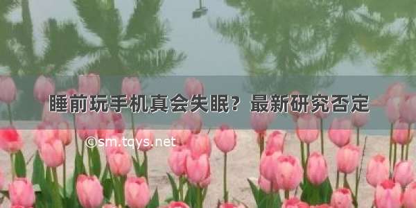 睡前玩手机真会失眠？最新研究否定