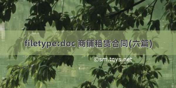 filetype:doc 商铺租赁合同(六篇)
