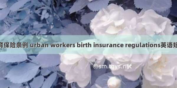 城镇职工生育保险条例 urban workers birth insurance regulations英语短句 例句大全